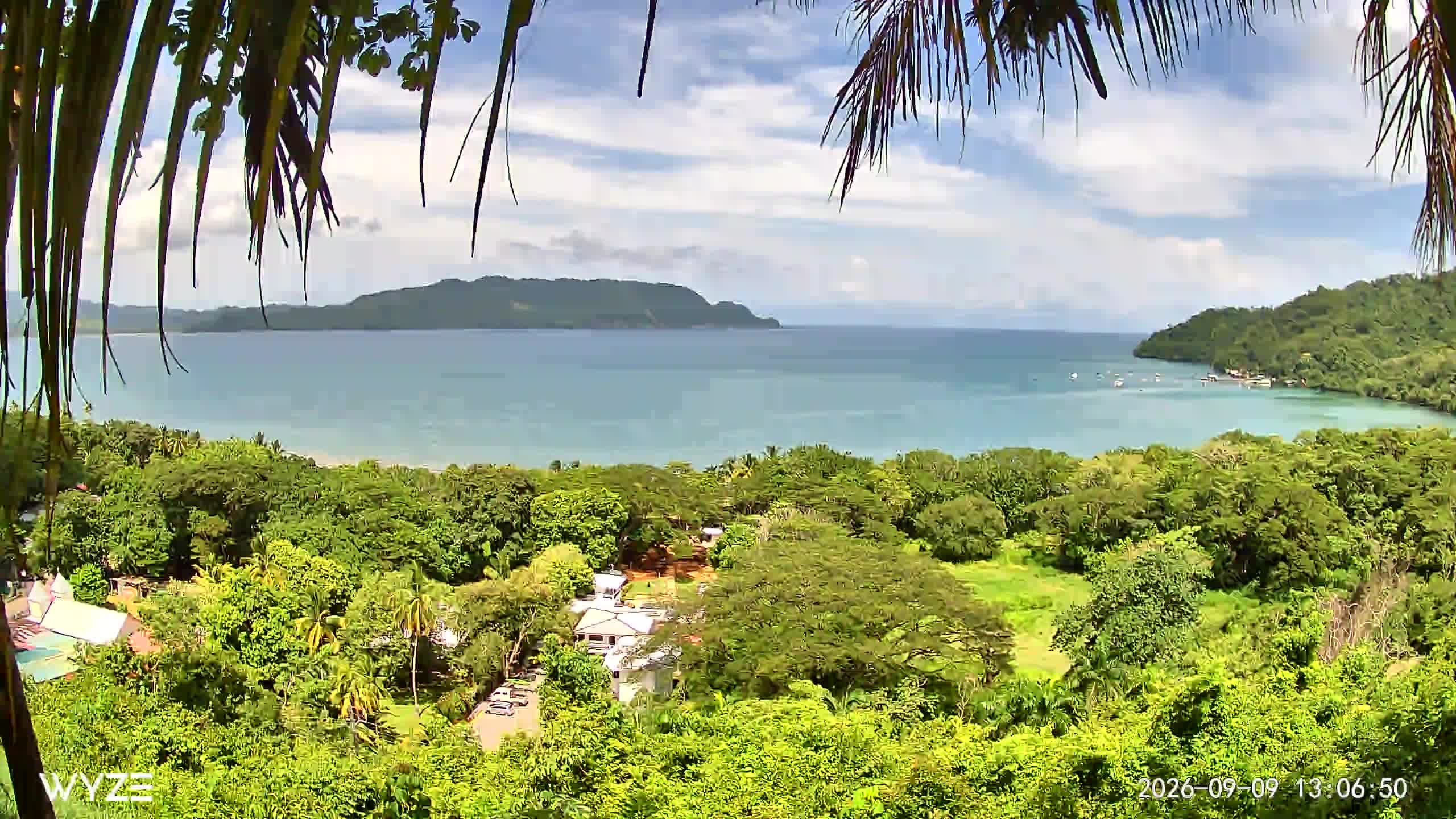 Elevated view over tropical forest and Tambor Bay from Pepez Costa Rica